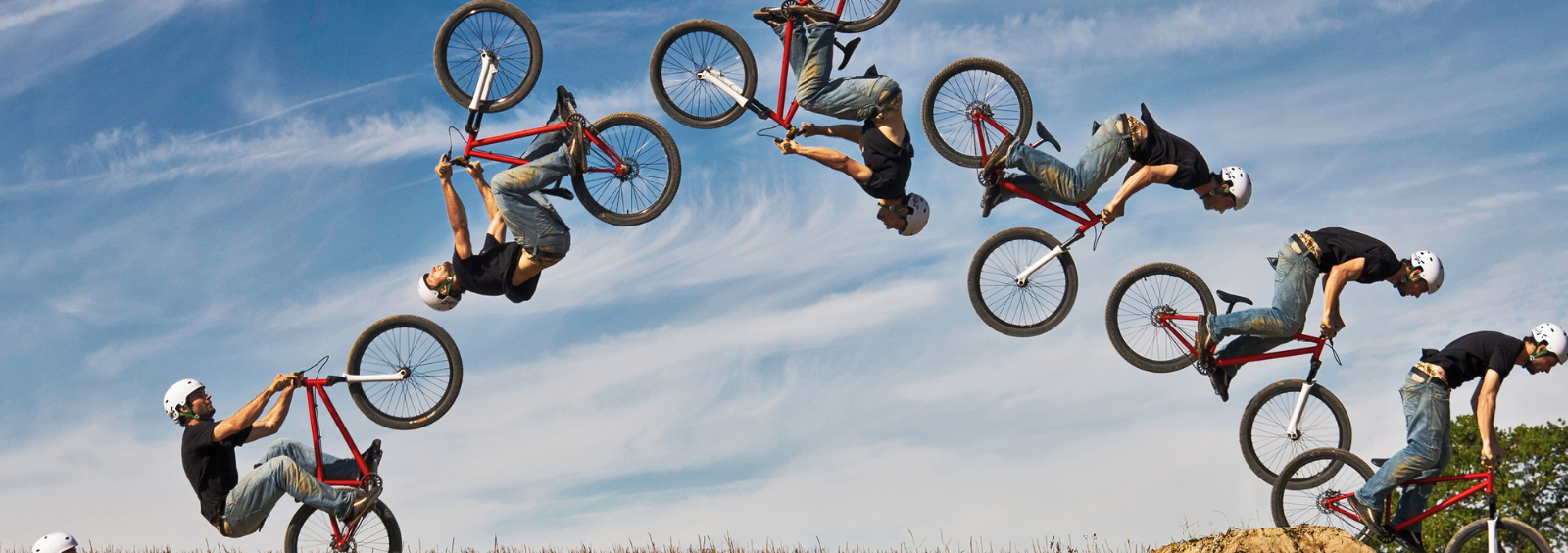 BMX'er performing a stunt