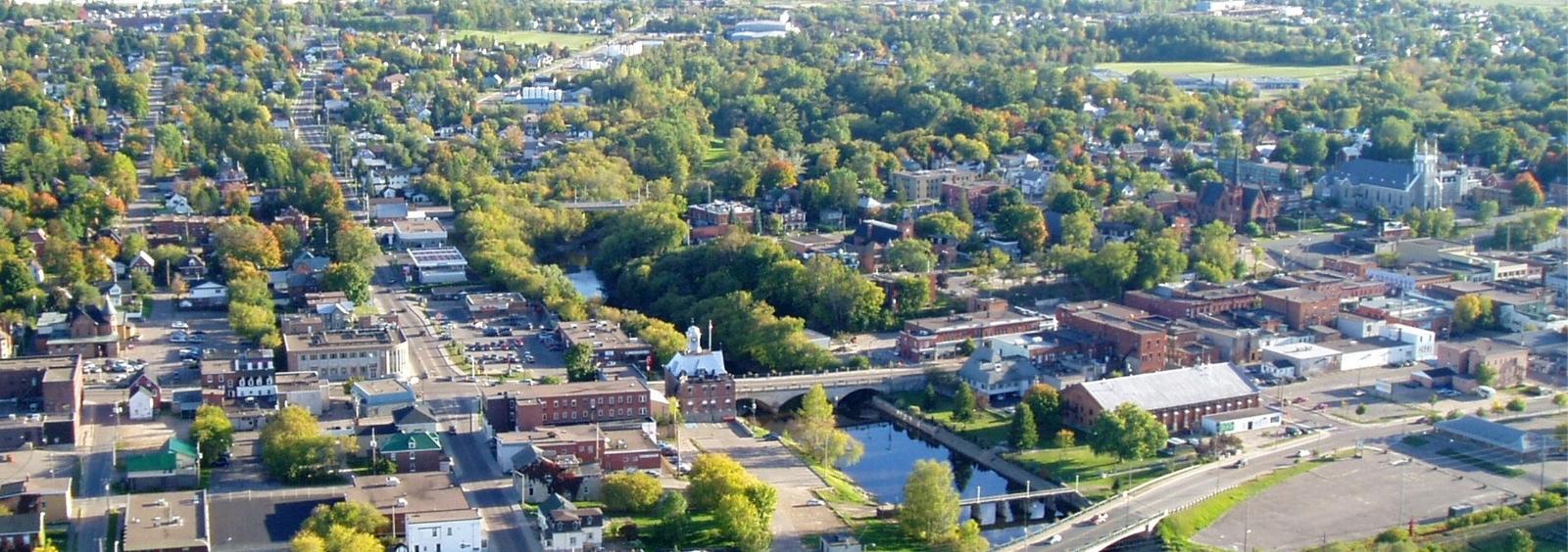 Aerial view of Downtown Pembroke.