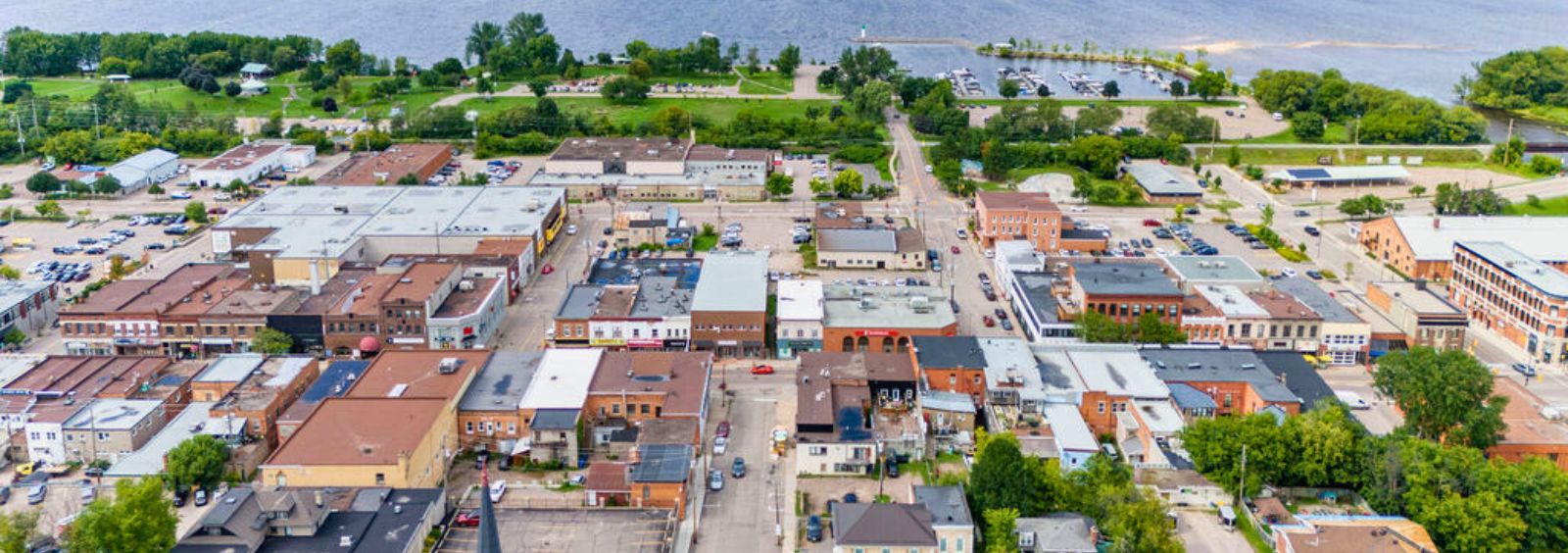 Aerial view of Downtown Pembroke.