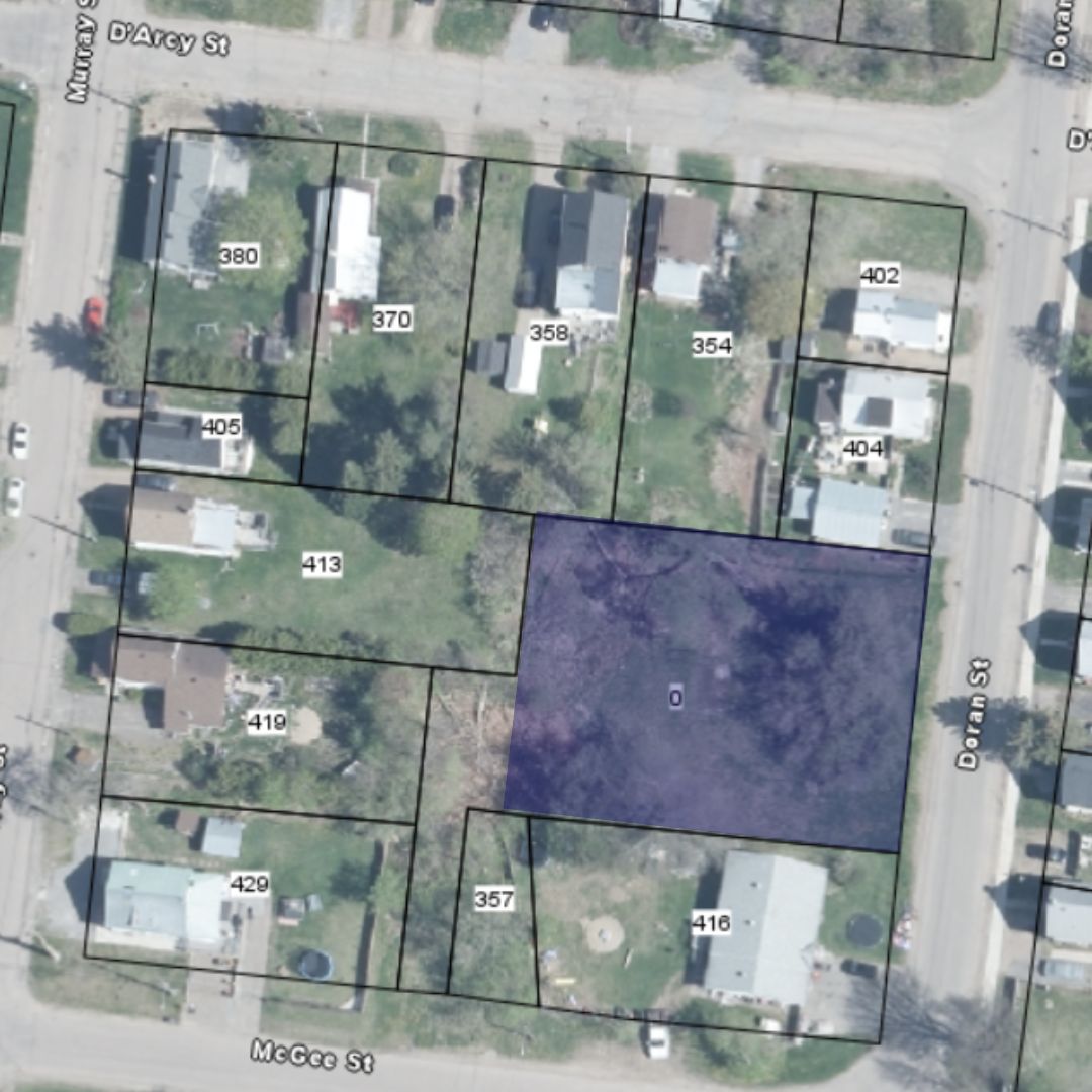 Aerial map highlighting the property available for sale.