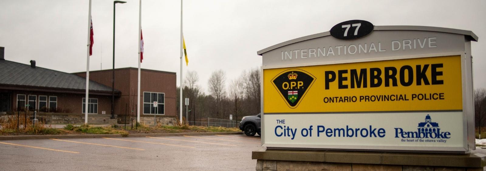 OPP Station signage. Upper Ottawa Valley Division.