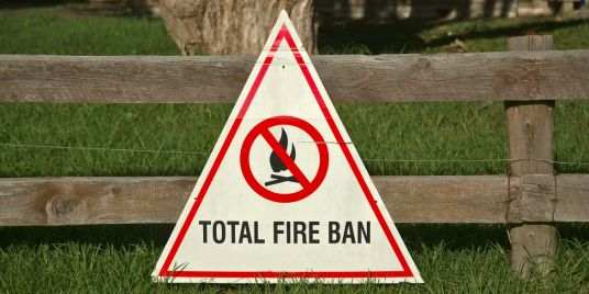 A sign indicating total fire ban.
