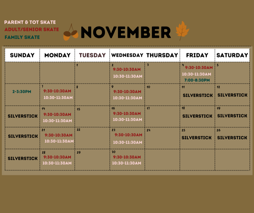 November Public Skating Schedule
