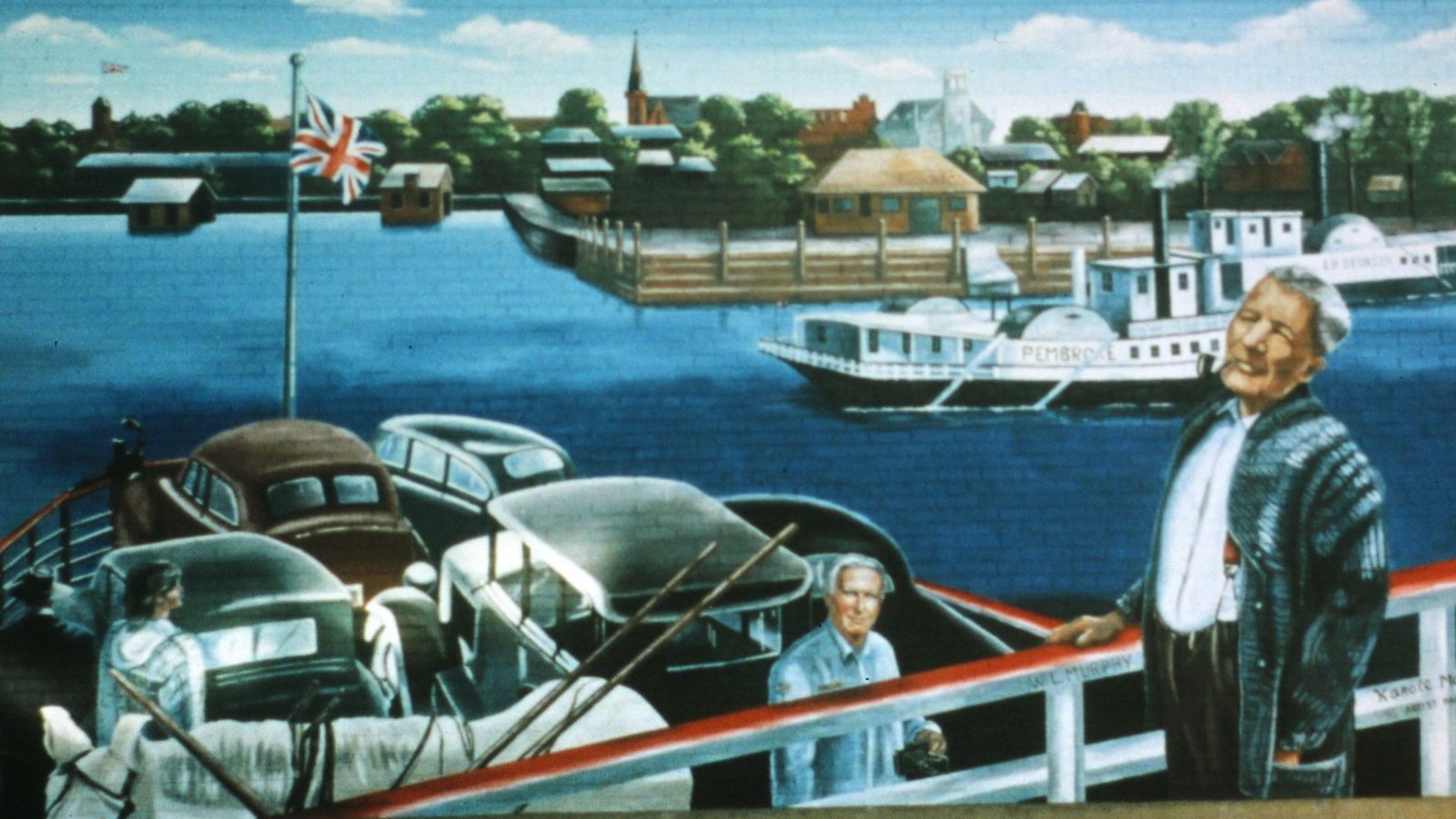 Photo of The Steamboat mural.