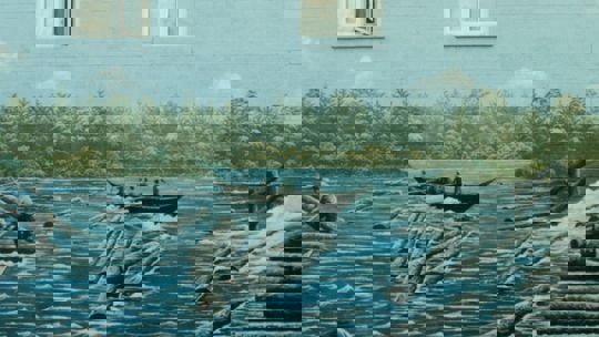 Photo of the Pointer Boats mural.