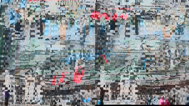 Photo of the Old Time Fiddling and Stepdancing mural.