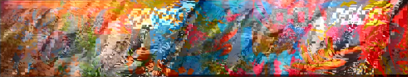 A colourful mural, located at Algonquin College.